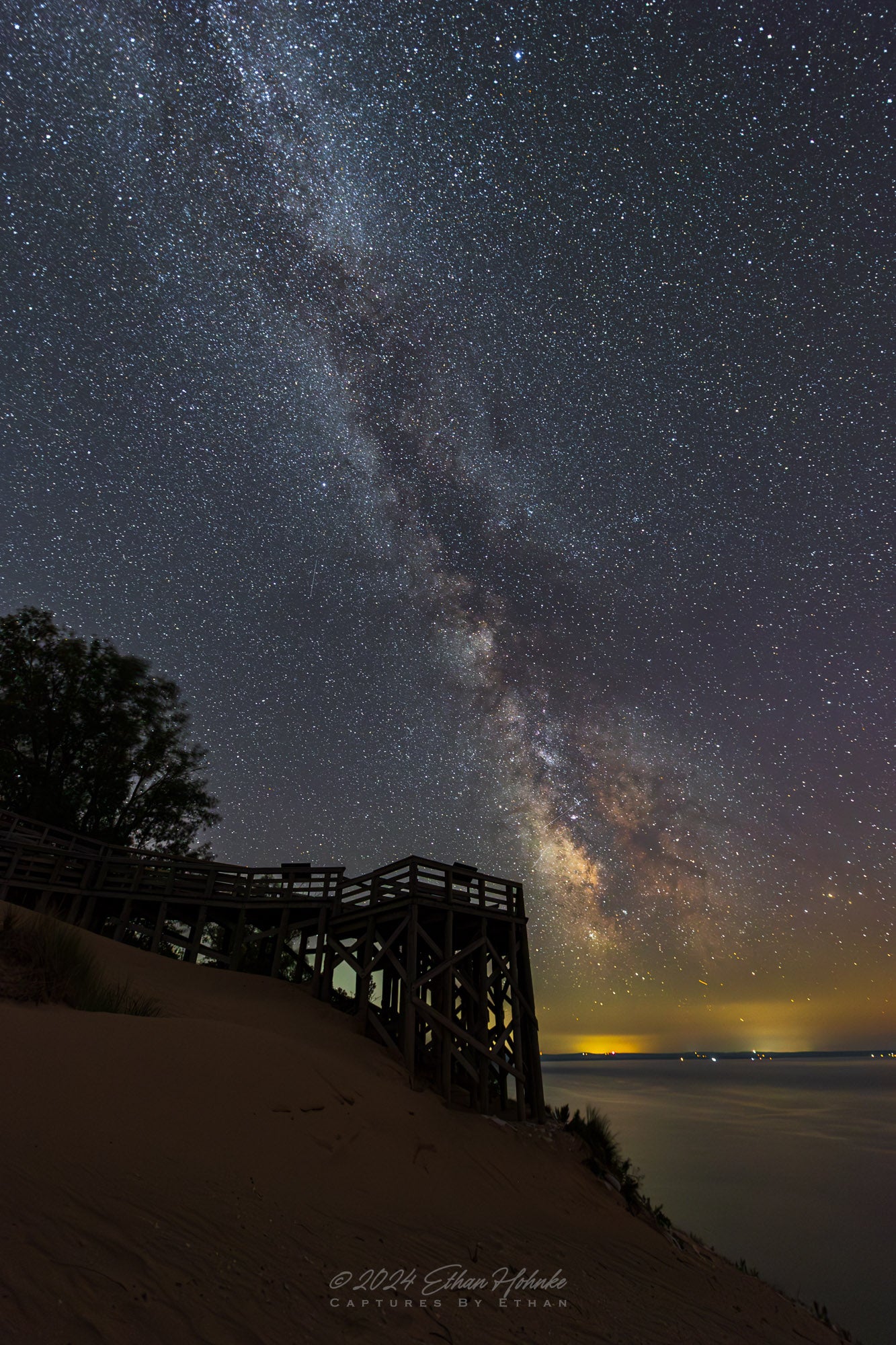 Iconic Overlook #9 and the Milky Way, Sleeping Bear Dunes (Portrait Orientation)