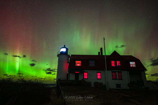 Aurora over Point Betsie Lighthouse