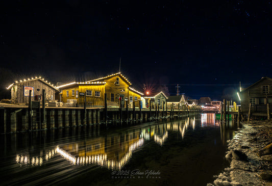 Fishtown Christmas over the Leland River