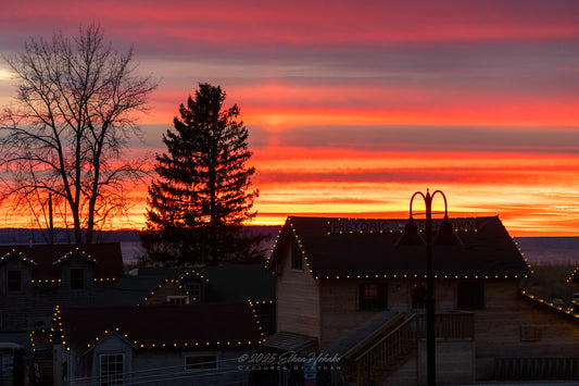 Christmas Sunset over Fishtown Leland 2025