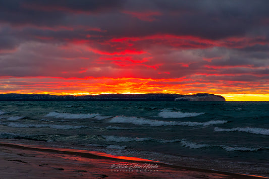 First Banger Sunset of 2026 over Lake Michigan